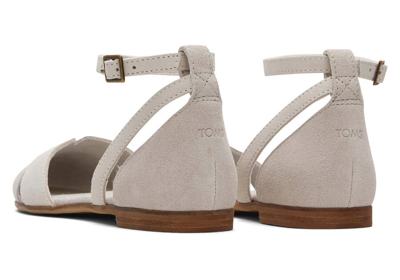 TOMS Damen Juliannah Wildleder-Flat - Kieselgrau