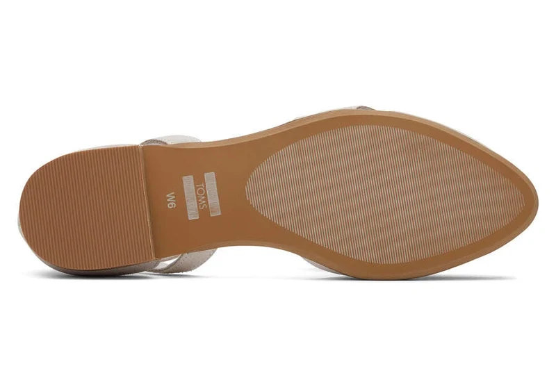 TOMS Damen Juliannah Wildleder-Flat - Kieselgrau