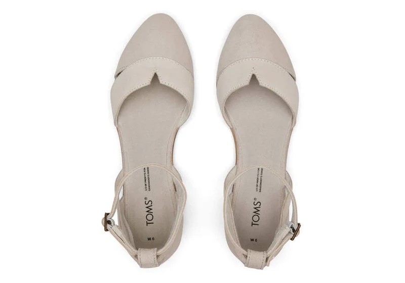 TOMS Damen Juliannah Wildleder-Flat - Kieselgrau