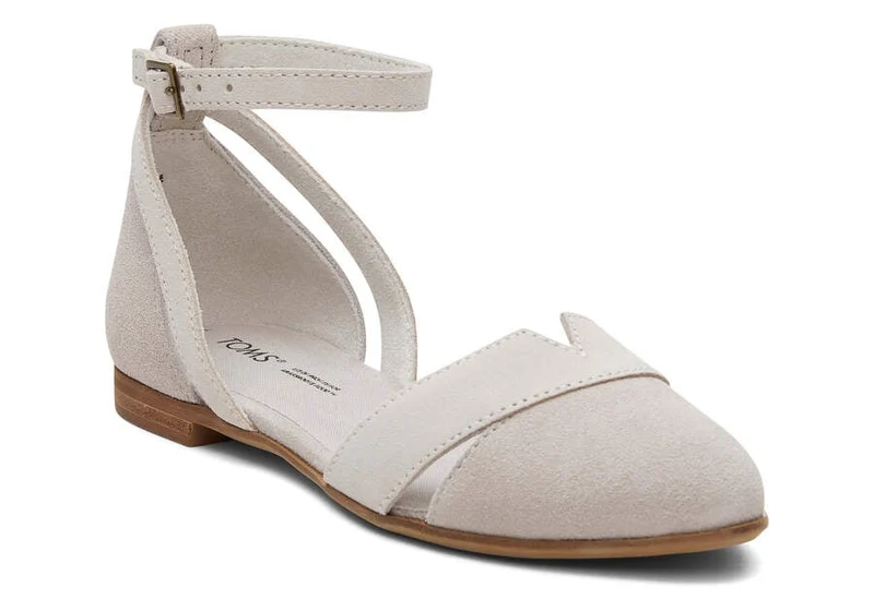 TOMS Damen Juliannah Wildleder-Flat - Kieselgrau