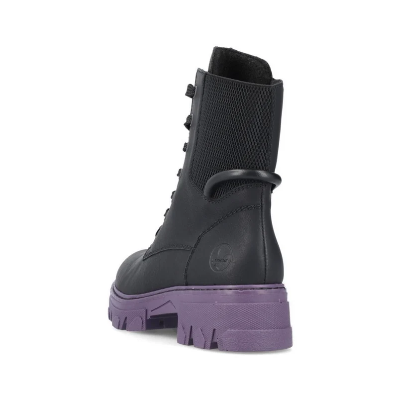Rieker Modischer Militärstiefel für Damen – Schwarz