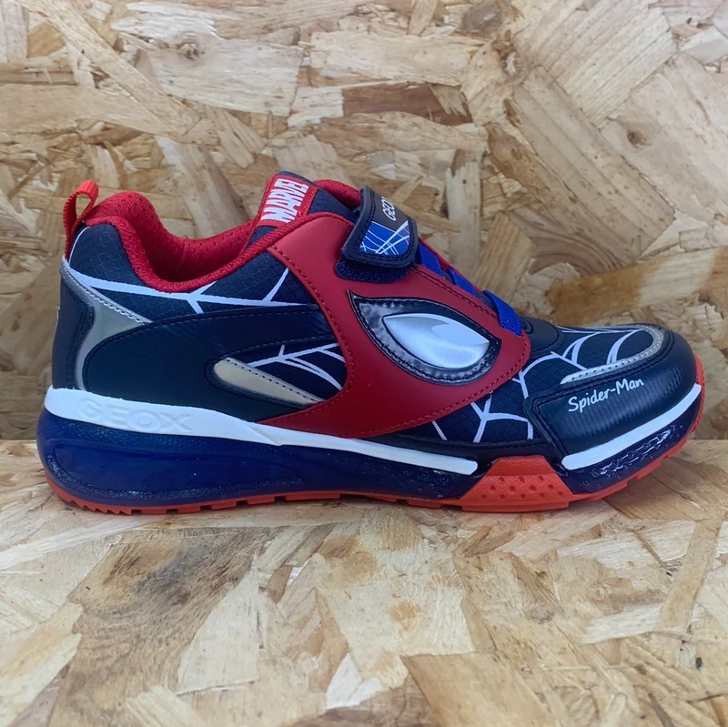 Geox Kinder Marvel Spiderman Leuchtende Turnschuhe – Royal / Rot