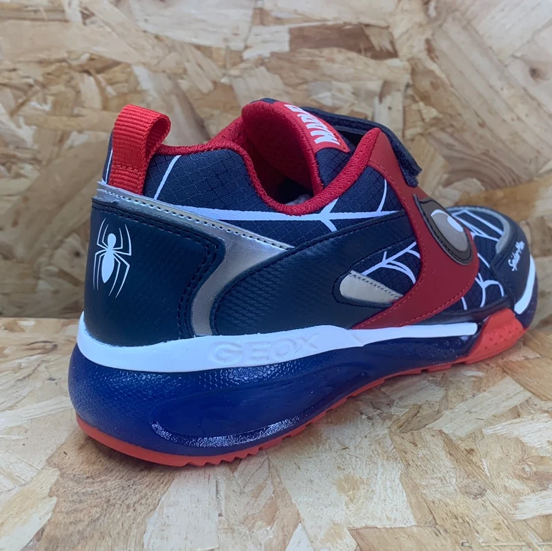 Geox Kinder Marvel Spiderman Leuchtende Turnschuhe – Royal / Rot