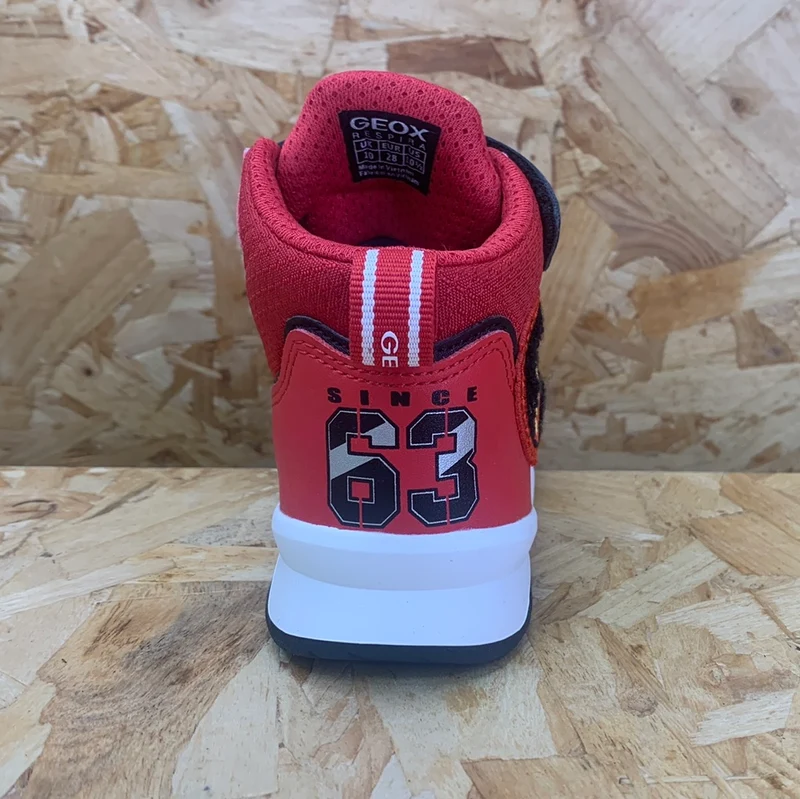 Geox Kinder Marvel Iron Man High-Top-Sneaker – Rot/Schwarz