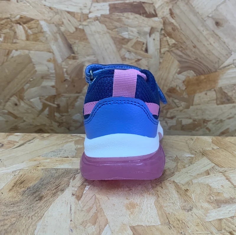 Geox Ciberdron Light Up Sneakers für Kinder – Marineblau/Rosa