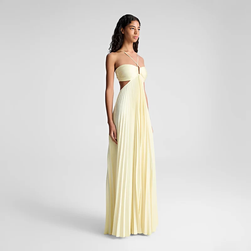 Sienna - Elegantes langes Kleid mit Falten