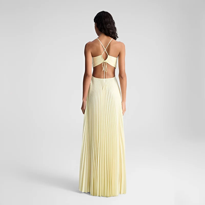 Sienna - Elegantes langes Kleid mit Falten