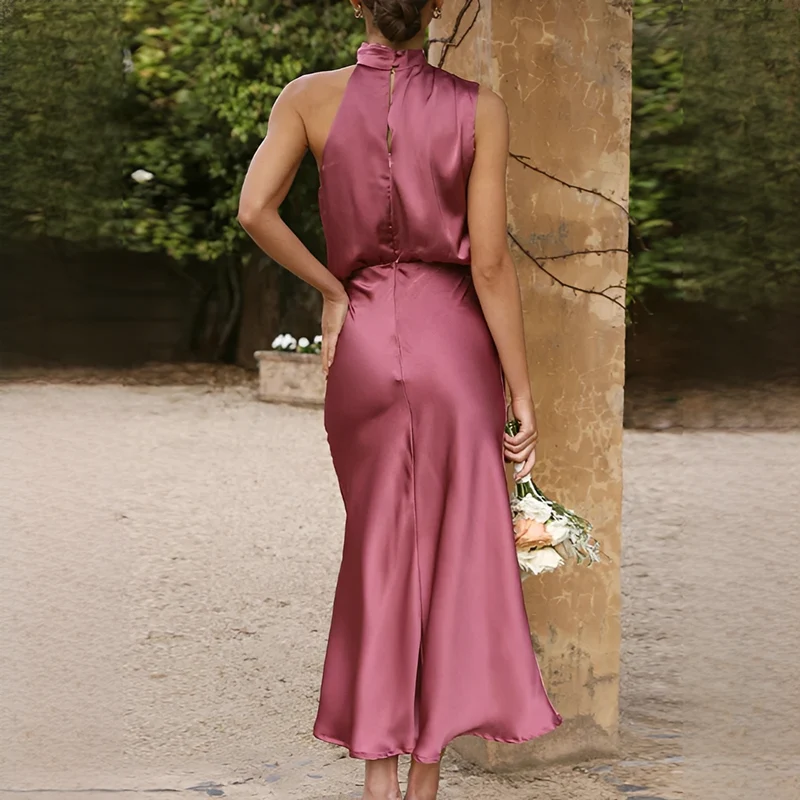 Juliana - Stilvolles Neckholder-Kleid ohne Schulter