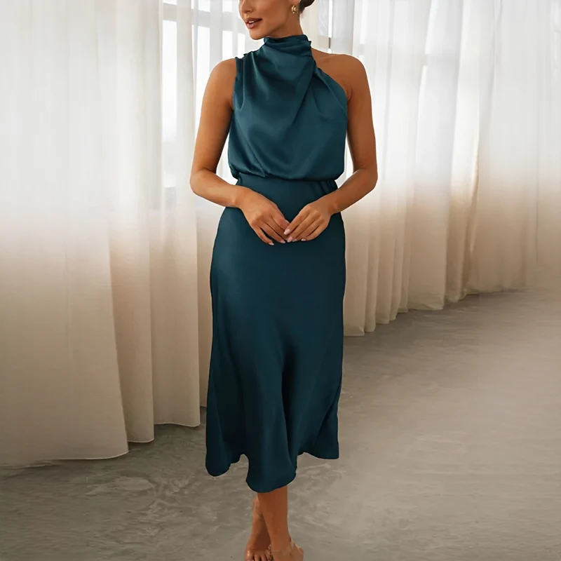 Juliana - Stilvolles Neckholder-Kleid ohne Schulter