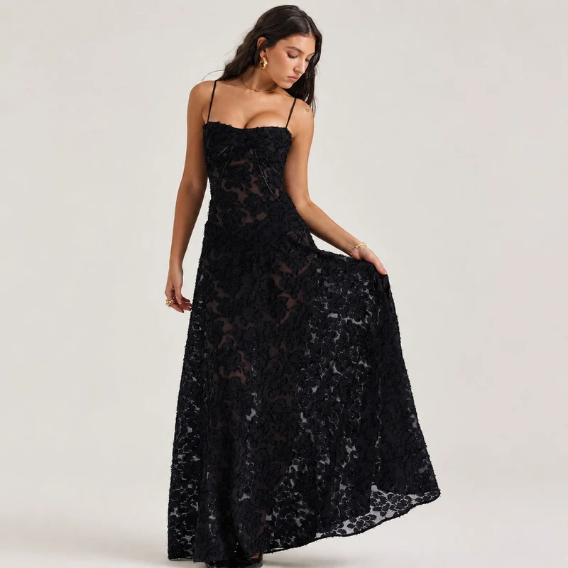 Jazmine - Stilvolles, schmales Maxikleid