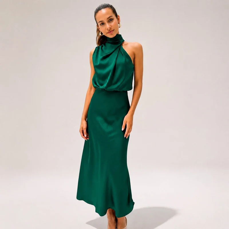 Lillie - Elegantes Kleid mit Neckholder-Ausschnitt