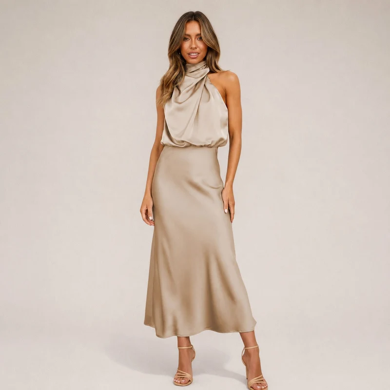 Lillie - Elegantes Kleid mit Neckholder-Ausschnitt