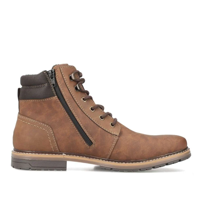 Rieker Herren-Oxford-Stiefel mit Fleece-Futter – Braun