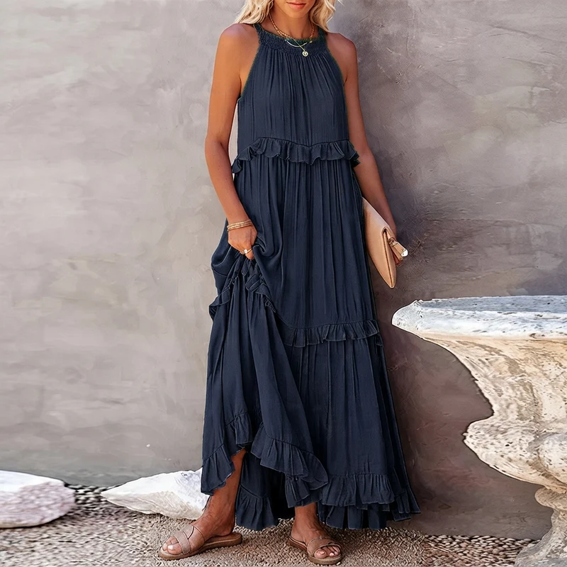 Vessa - Stilvolles Stufen-Maxikleid