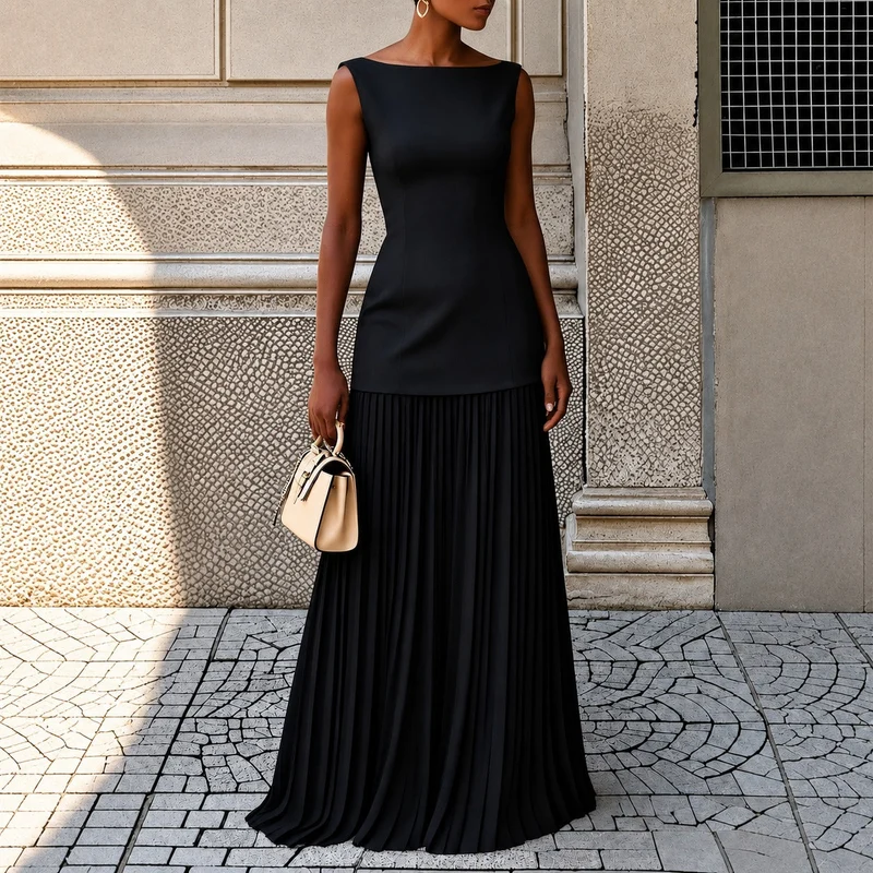 Alice - Elegantes Ärmelloses Schlankes Maxikleid