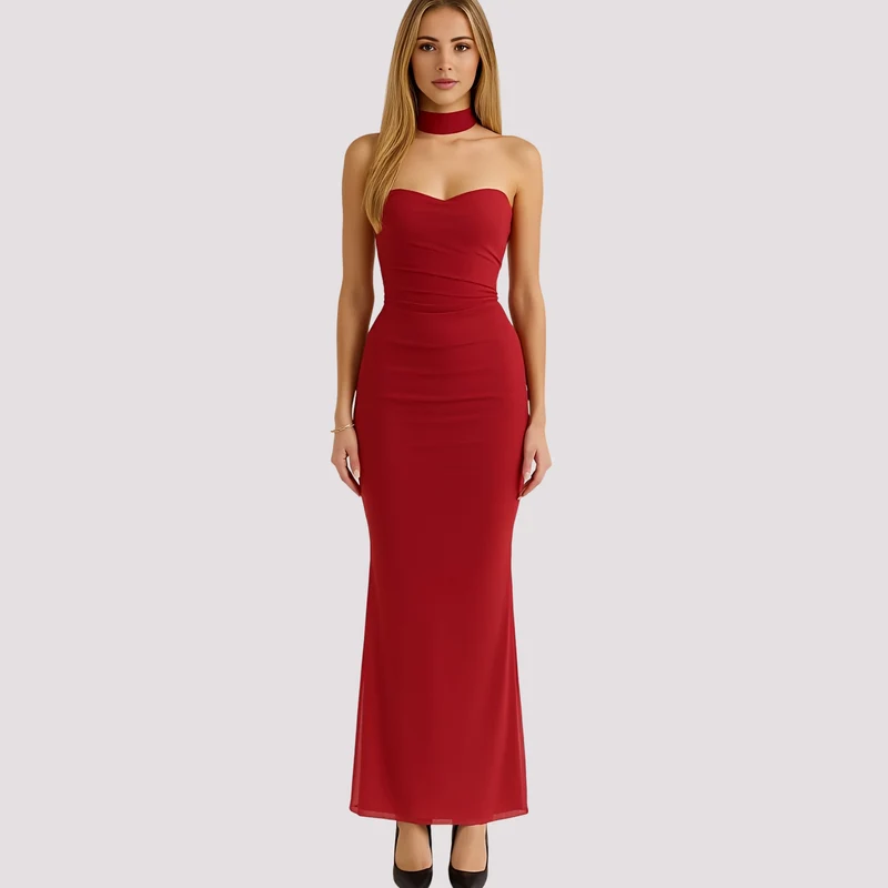 Antonia - Elegantes Slim-Fit-Choker-Kleid