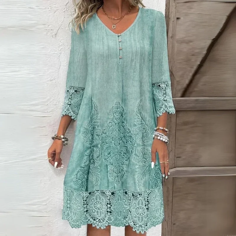 Jenna – Stilvolles Damenkleid mit Spitzenbesatz