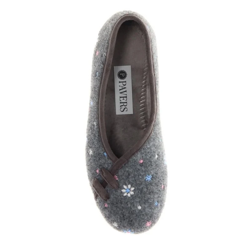 Full Slippers - FEVI40001 / 325 780 - Grey Floral