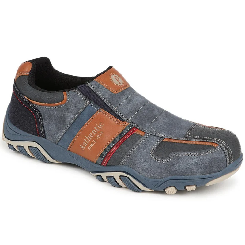 Wide Fit Slip-On Trainers - VSHI40003 / 325 701 - Navy Multi
