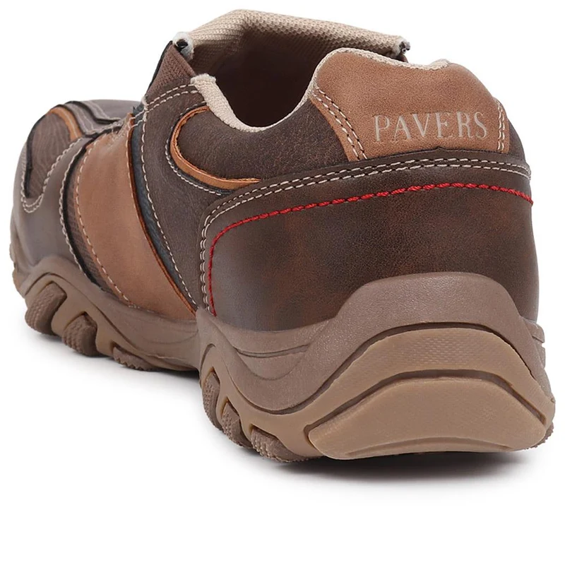Wide Fit Slip-On Trainers - VSHI40003 / 325 701 - Brown Multi