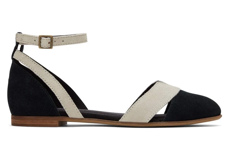 TOMS Damen Juliannah Wildleder-Flat - Schwarz