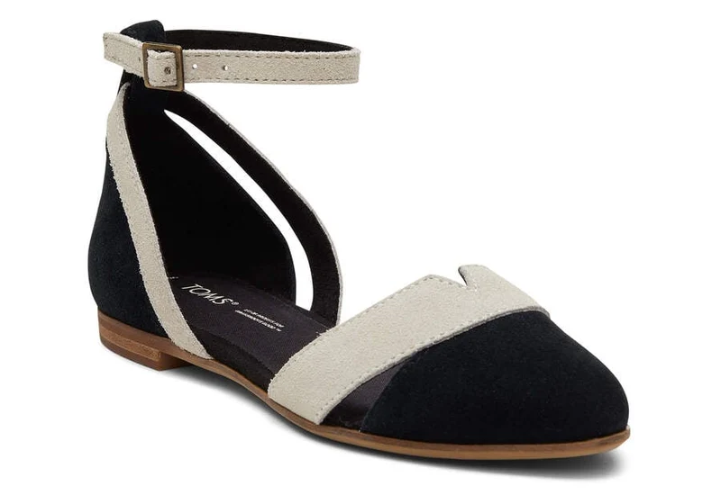 TOMS Damen Juliannah Wildleder-Flat - Schwarz