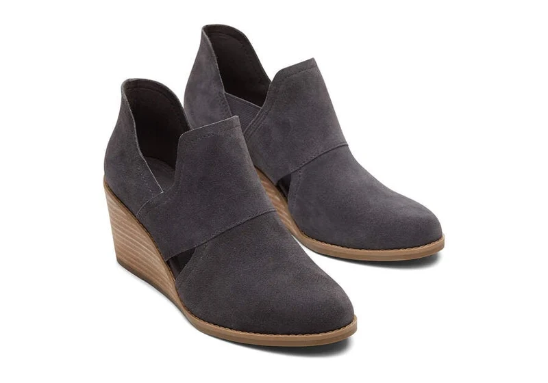 TOMS Kallie Cutout-Wildlederstiefel für Damen – Grau