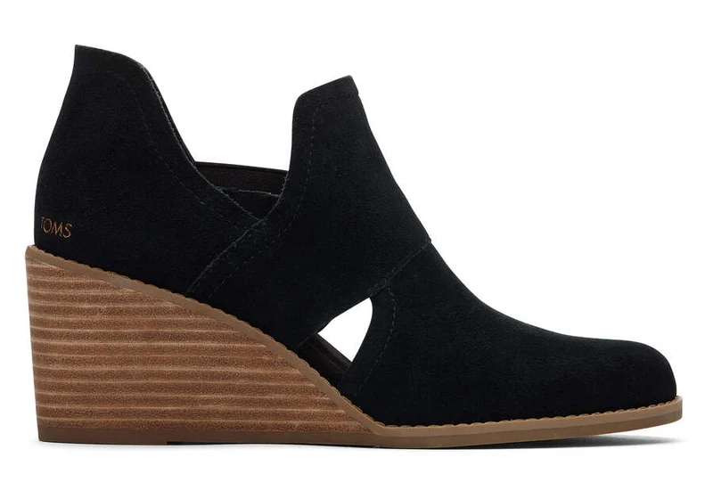 TOMS Kallie Cutout-Wildlederstiefel für Damen – Schwarz