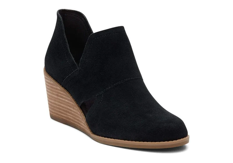 TOMS Kallie Cutout-Wildlederstiefel für Damen – Schwarz
