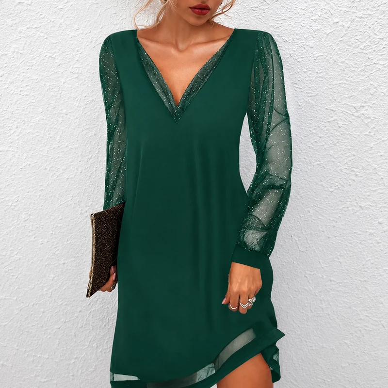 Mierra - Raffiniertes Mini-Kleid mit V-Ausschnitt