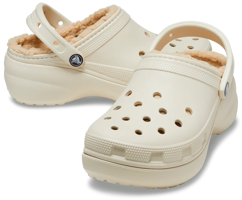 Crocs Klassische Unisex-Plattform Lined Clog - Knochen