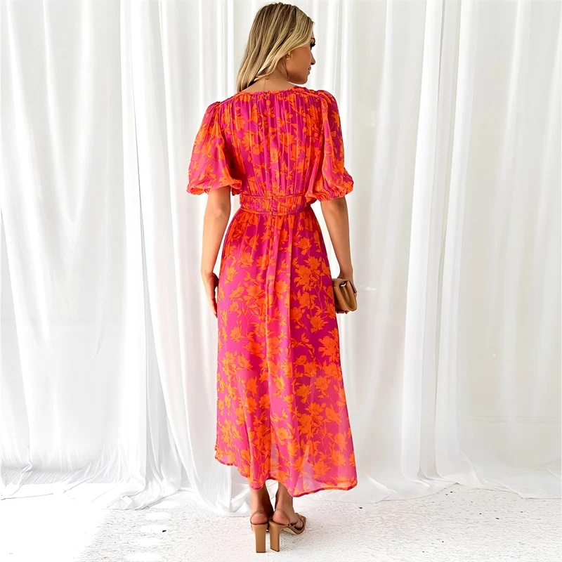 Louisa - Florales Lockeres Midikleid