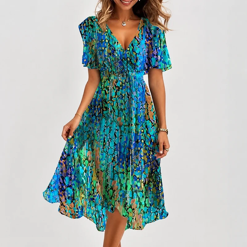 Luella - Fließendes Midikleid mit V-Ausschnitt