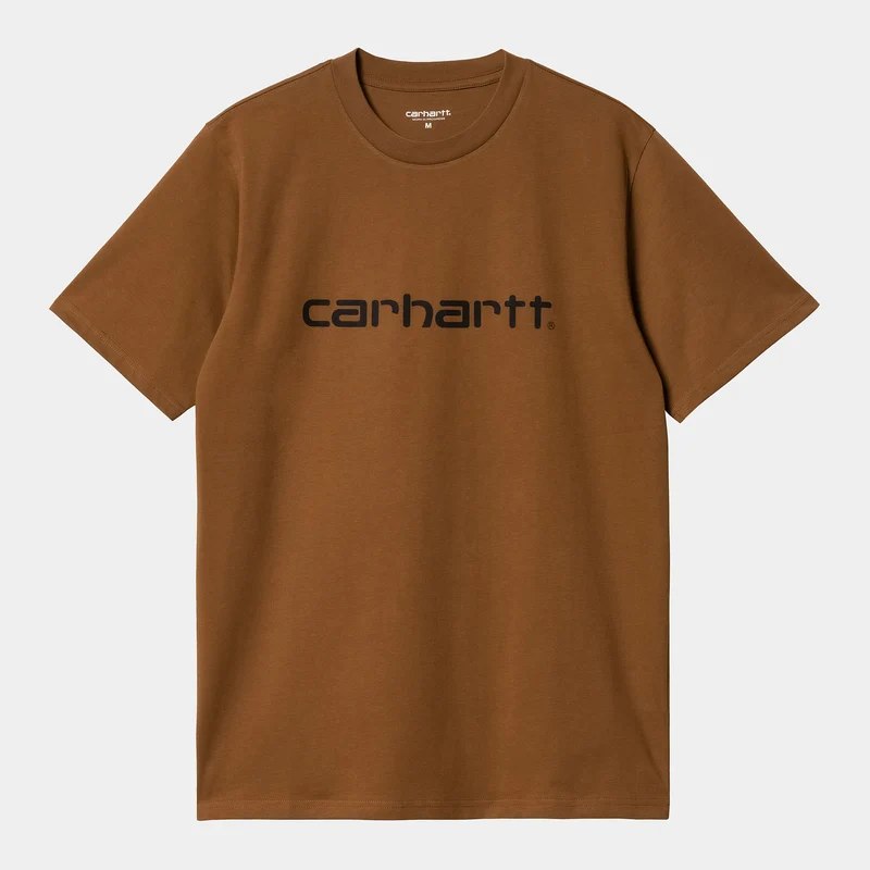Carhartt WIP Kurzarm-T-Shirt mit Schriftzug für Herren – Deep Hamilton Brown