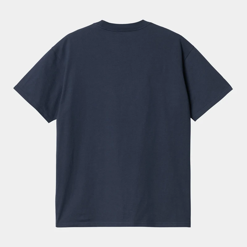 Carhartt WIP Herren-Kurzarm-T-Shirt mit Schriftzug-Stickerei – Blau
