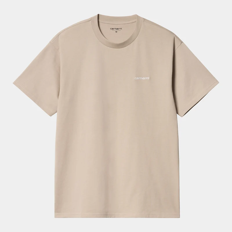 Carhartt WIP Herren-Kurzarm-T-Shirt mit Schriftzug-Stickerei – Wall
