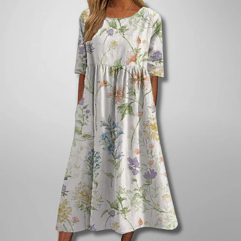 Gail – Florales Damen Maxikleid
