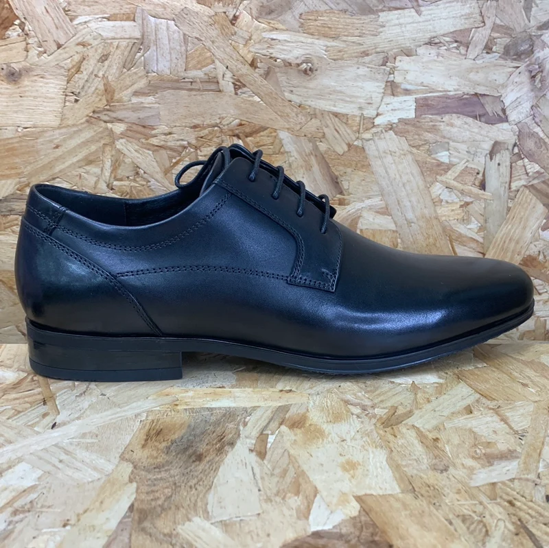 Teds Schulschuh „Cardiff“ aus glattem Leder für Kinder – Schwarz