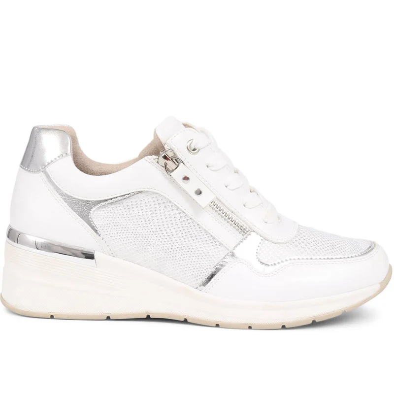 Metallic Accent Wedge Trainers - BELWOIL39019 / 325 106 - White