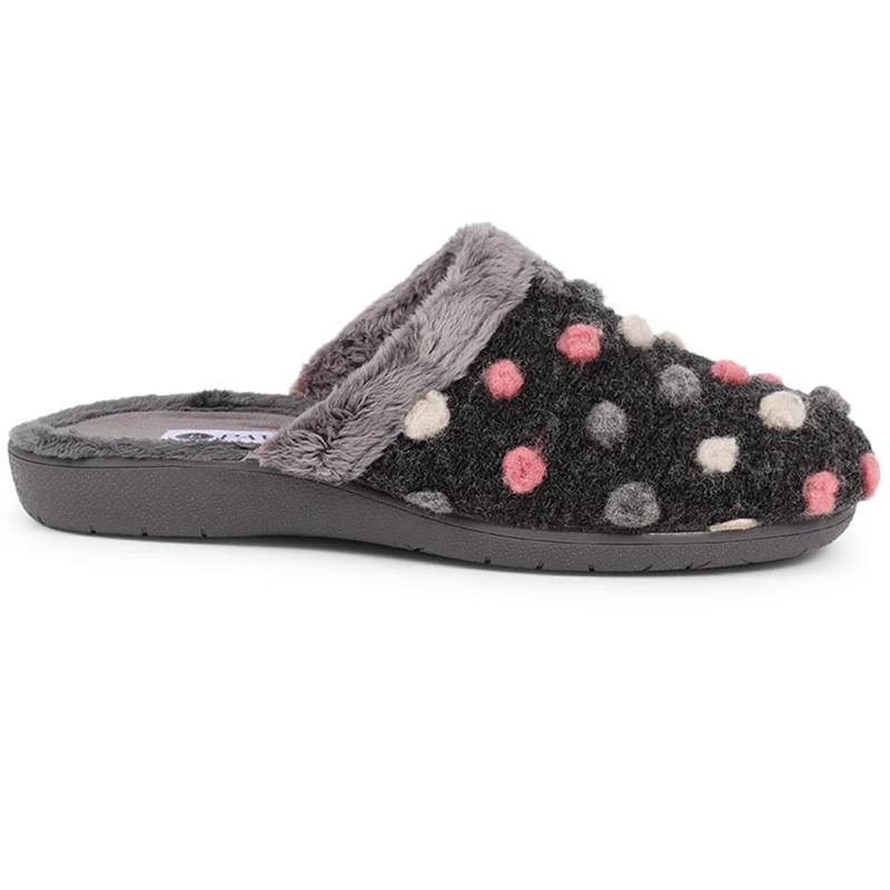 Cushioned Mule Slippers - FEVI40009 / 326 326 - Dark Grey Multi