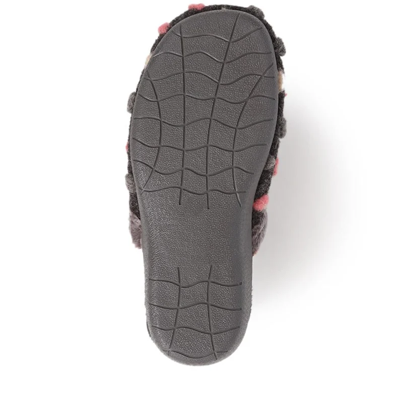 Cushioned Mule Slippers - FEVI40009 / 326 326 - Dark Grey Multi