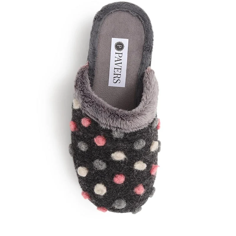 Cushioned Mule Slippers - FEVI40009 / 326 326 - Dark Grey Multi