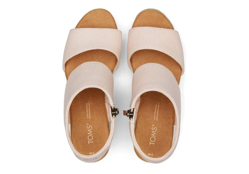 TOMS Damen-Plateausandale „Mallorca Basket Weave“ – Dusty Peach