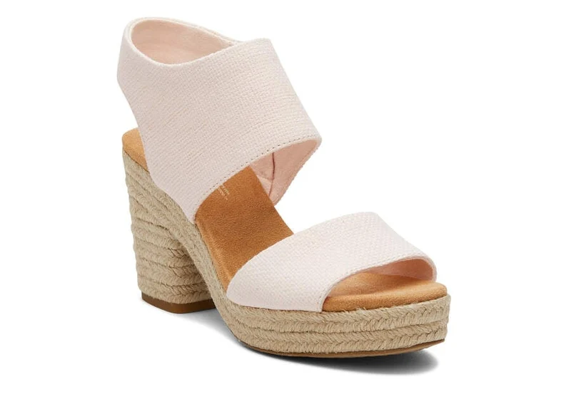 TOMS Damen-Plateausandale „Mallorca Basket Weave“ – Dusty Peach