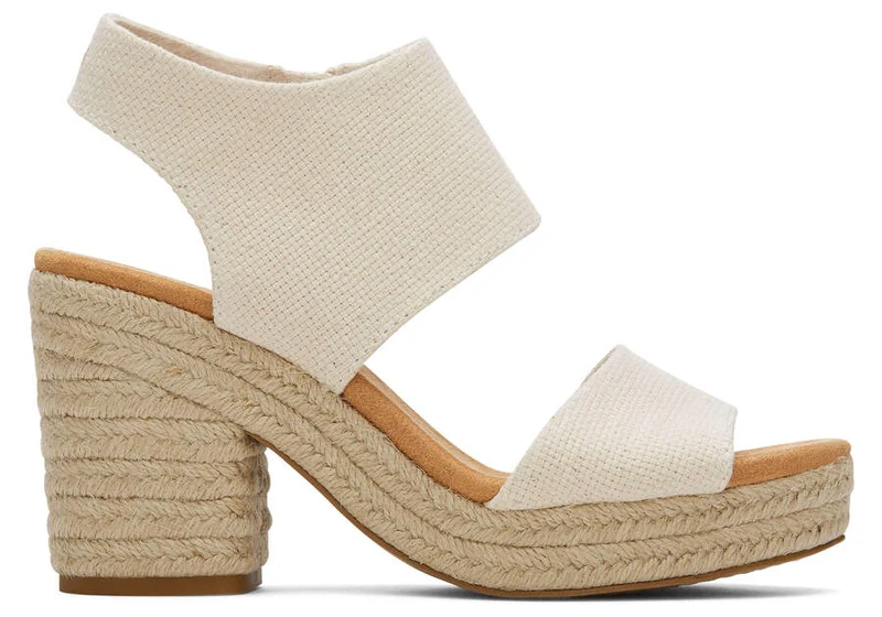TOMS Damen-Plateausandale „Mallorca Rope Basket Weave“ – Natur