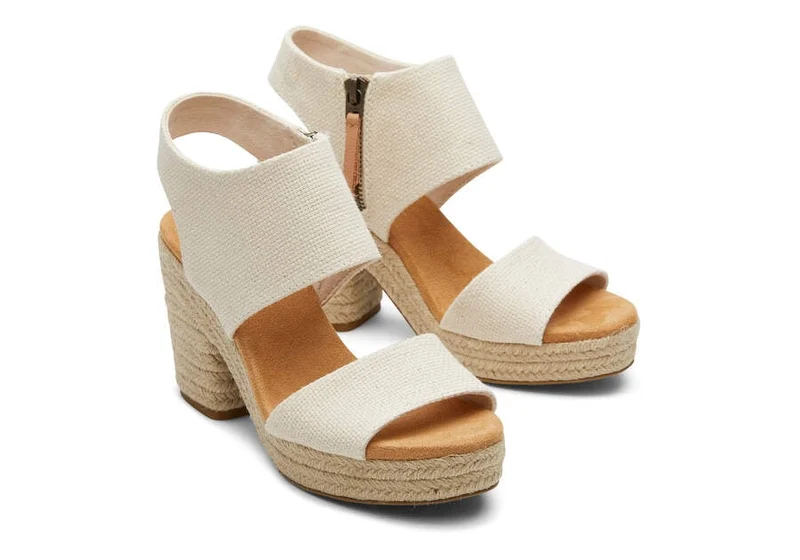 TOMS Damen-Plateausandale „Mallorca Rope Basket Weave“ – Natur