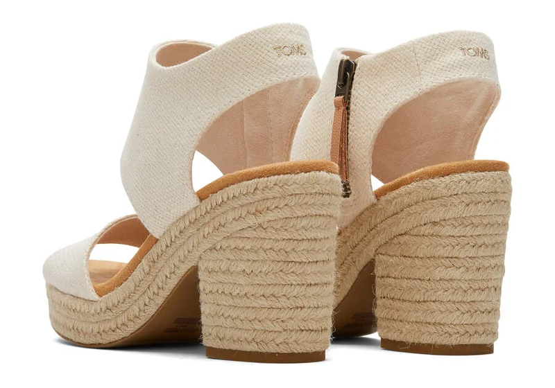 TOMS Damen-Plateausandale „Mallorca Rope Basket Weave“ – Natur