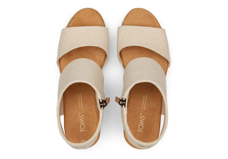 TOMS Damen-Plateausandale „Mallorca Rope Basket Weave“ – Natur