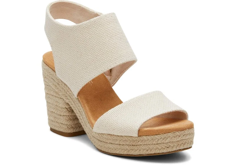 TOMS Damen-Plateausandale „Mallorca Rope Basket Weave“ – Natur