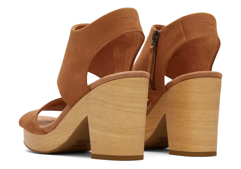 TOMS Damen-Plateausandale „Mallorca“ – Braun